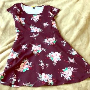 Burgundy floral dress